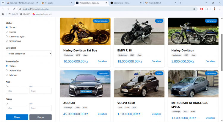 Venda de Veículos online